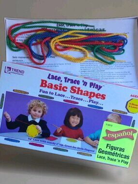 Lace Trace n Play Basic Shapes (6 Shapes, 8 Laces) Trend Enterprises (SPANISH)